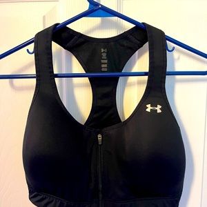 UA zip front sports bra